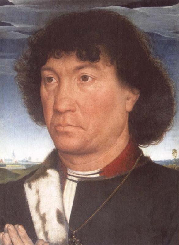 Portrait of a Man at Prayer before a Landscape, Hans Memling